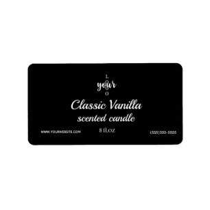 Étiquette classique aux bougies parfumées noir et