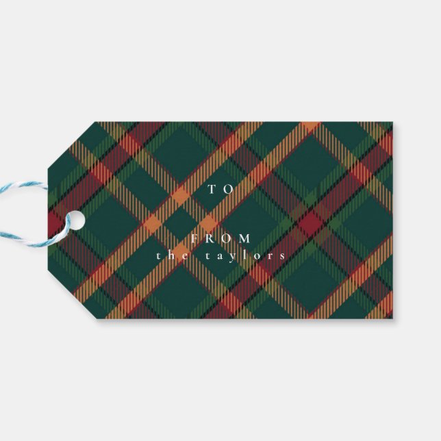 Étiquette classique de Noël à/de cadeau (Dos Horizontal)
