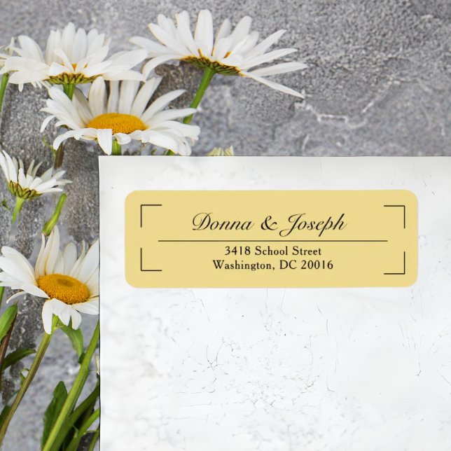 Étiquette Classique Faux Simple Adresse de Retour de Mariage (Classic faux gold return address label adds elegant shine to wedding envelopes.)