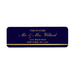 Étiquette Classy Mariage Gold Foil - Marine Adresse de retou