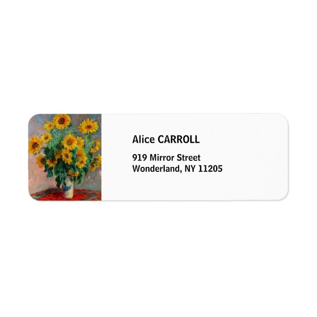 Étiquette Claude Monet - Bouquet de tournesols (Devant)