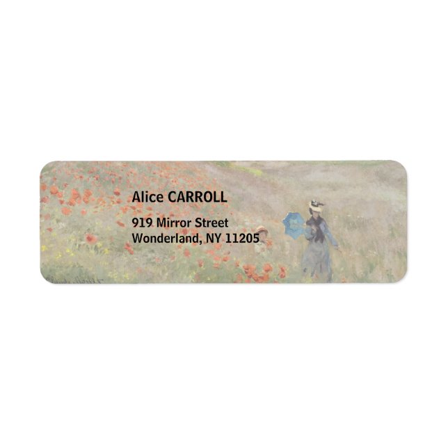 Étiquette Claude Monet - Champ de coquelicots (Devant)