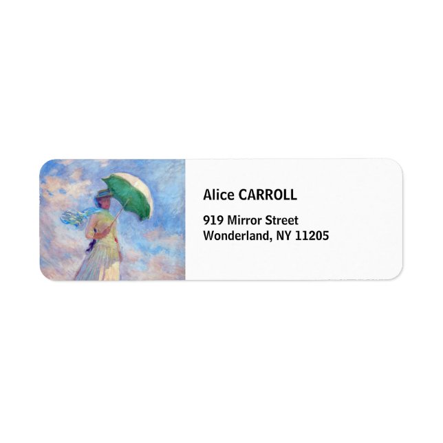 Étiquette Claude Monet - Femme avec un parasol face à droite (Devant)