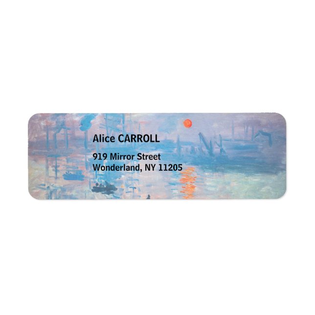 Étiquette Claude Monet - Impression, soleil levant (Devant)