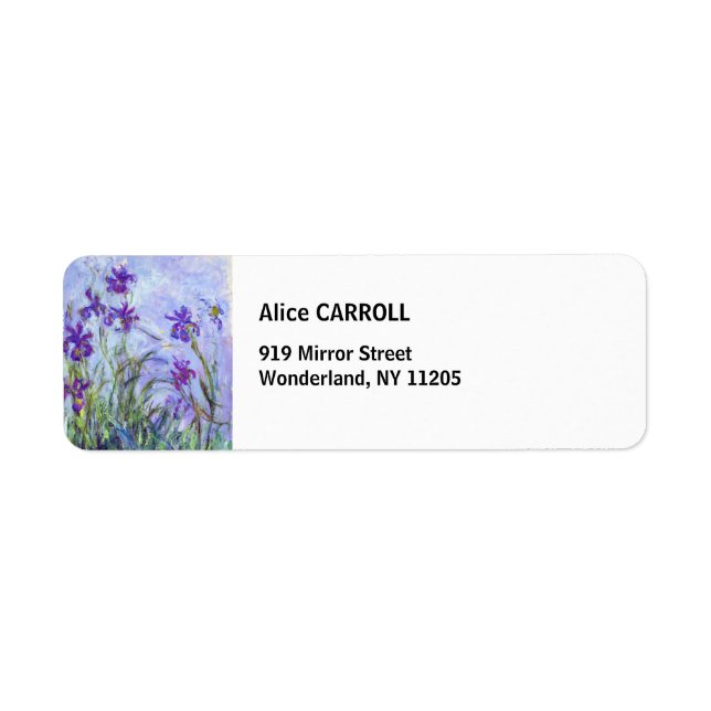 Étiquette Claude Monet - Iris Mauves / Iris Mauves (Devant)