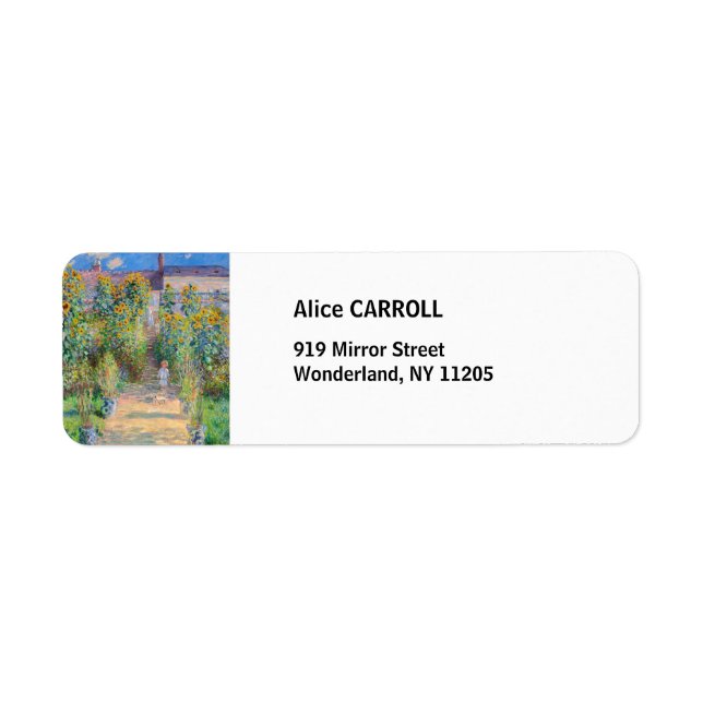 Étiquette Claude Monet - Le jardin de l'artiste à Vetheuil (Devant)