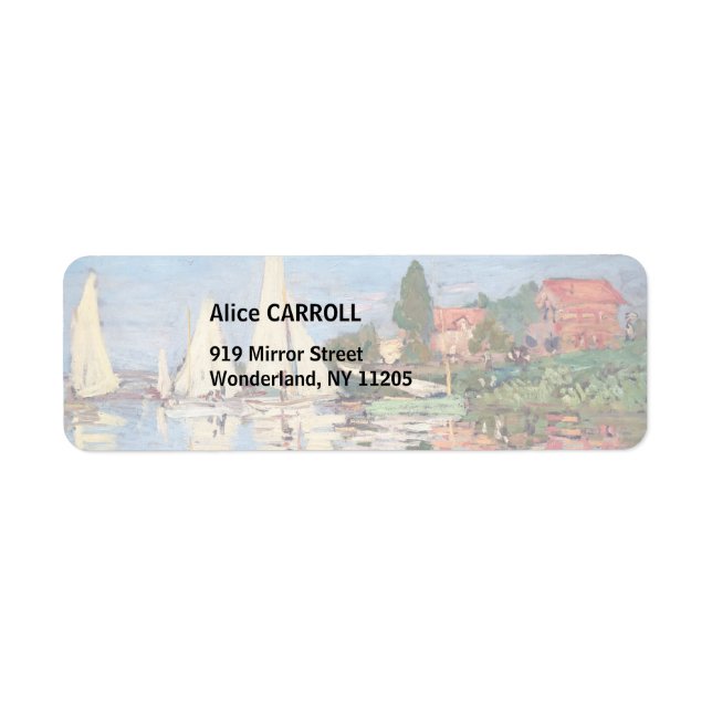 Étiquette Claude Monet - Régates à Argenteuil (Devant)