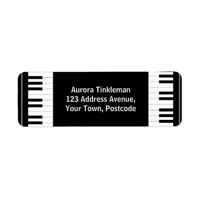 Étiquette Clés Piano noir et blanc (Devant)
