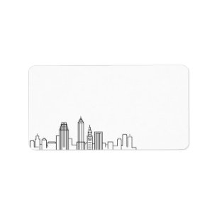 Étiquette Cleveland Stylized Skyline Blank Label
