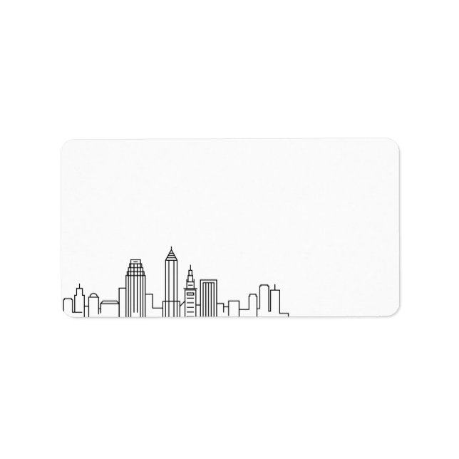 Étiquette Cleveland Stylized Skyline | Blank Label (Devant)