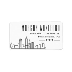 Étiquette Cleveland Stylized Skyline Large