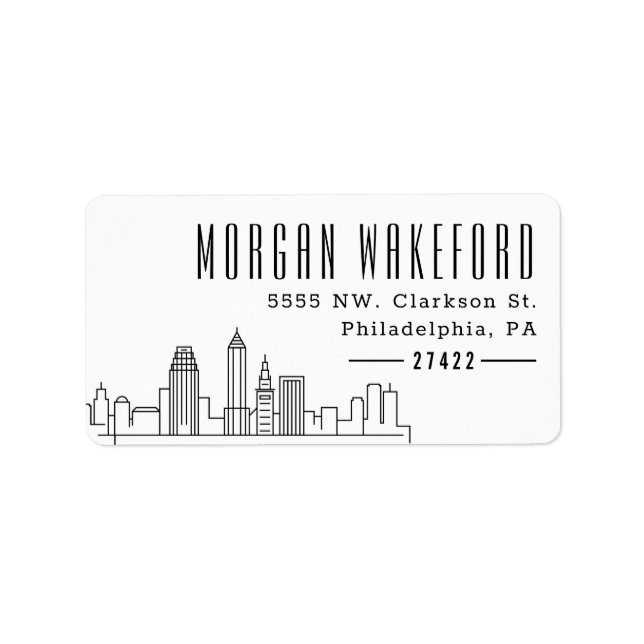 Étiquette Cleveland Stylized Skyline Large  (Devant)