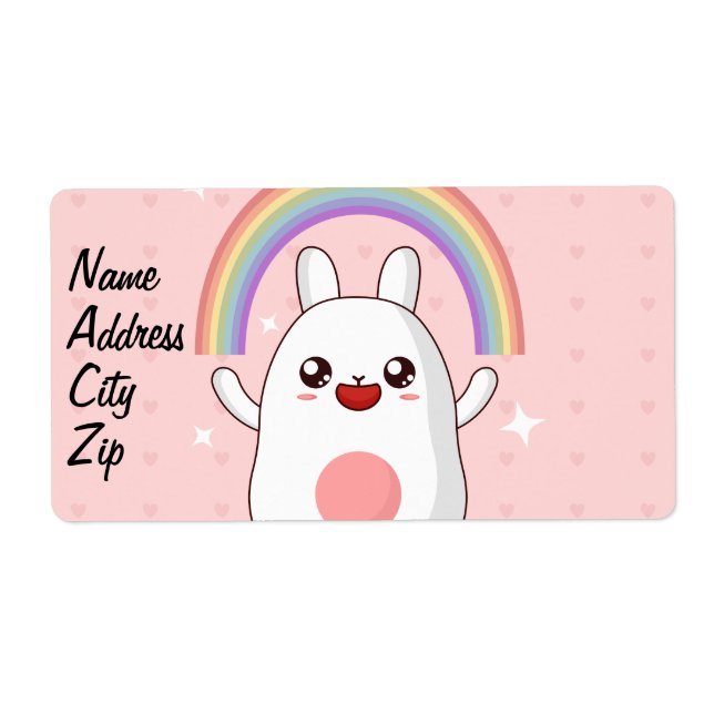 Étiquette Clipart arc-en-ciel de Kawaii (Devant)