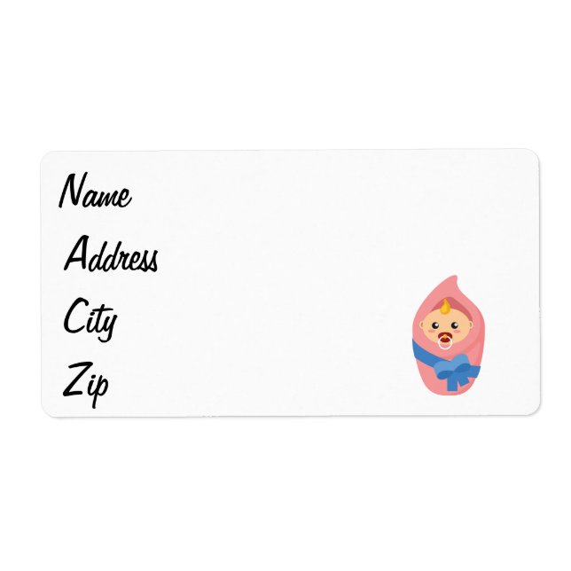 Étiquette Clipart nouveau-né de bébé (Devant)