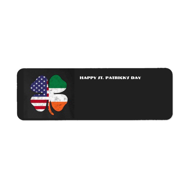 Étiquette Clocher du drapeau irlandais et américain (Devant)