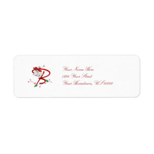 Étiquette Cloches de Noël Monogramme B