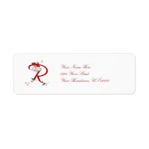 Étiquette Cloches de Noël Monogramme R