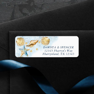 Étiquette Coastal Chic Adresse de retour de Coral Reef mod