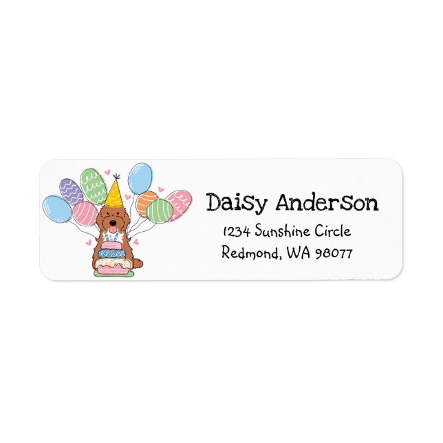 Étiquette Cockapoo Cavapoo Anniversaire Partie Adresse de re (Devant)