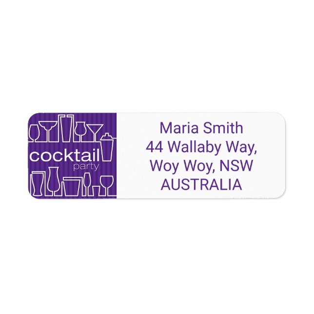 Étiquette Cocktail violet (Devant)