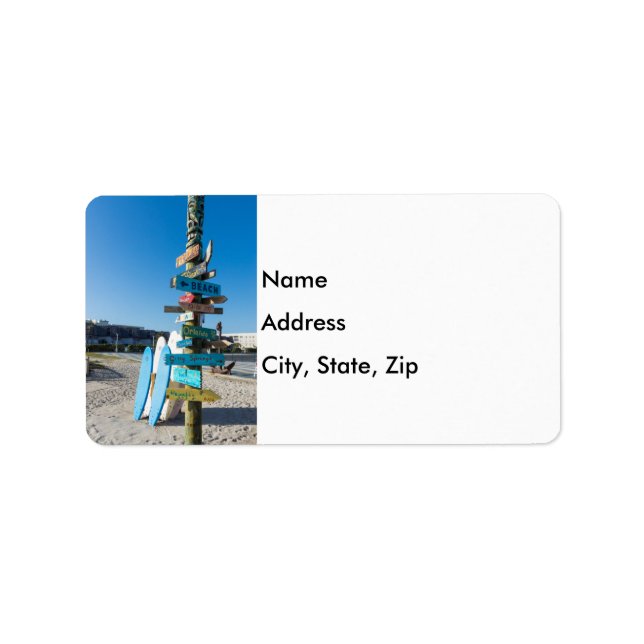 Étiquette Cocoa Beach Totem Tiki (Devant)