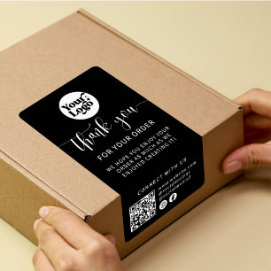 Étiquette Code d'expédition Logo QR Package Black Box Seal É