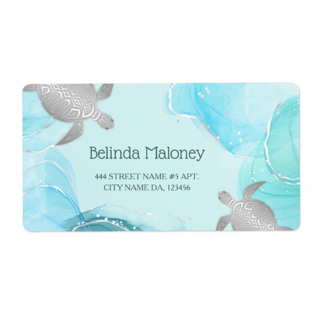 Étiquette Code QR côtier de la tortue d'argent (Devant)