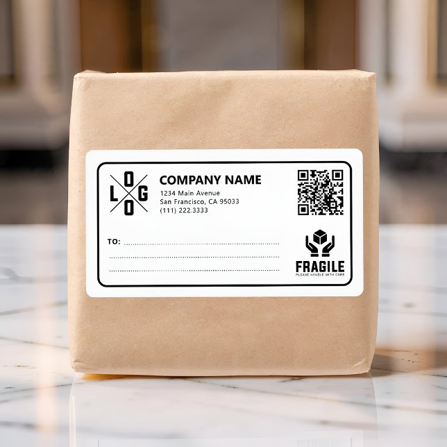 Étiquette Code QR de logo d'entreprise personnalisé pour exp (Créateur téléchargé)