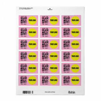 Étiquette Code QR éditable Logo Moderne Rose Noir Entreprise