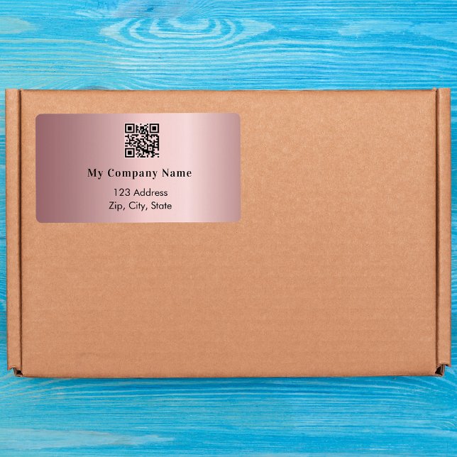 Étiquette Code qr entreprise rose adresse de retour (Créateur téléchargé)