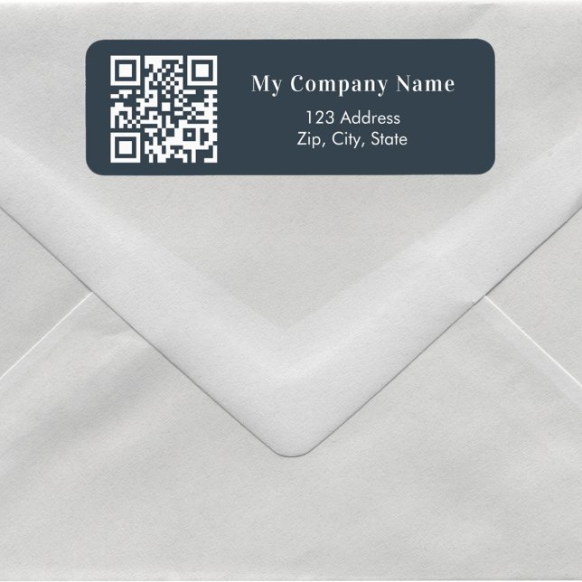 Étiquette Code QR gris charbon adresse de retour d'affaires (Créateur téléchargé)