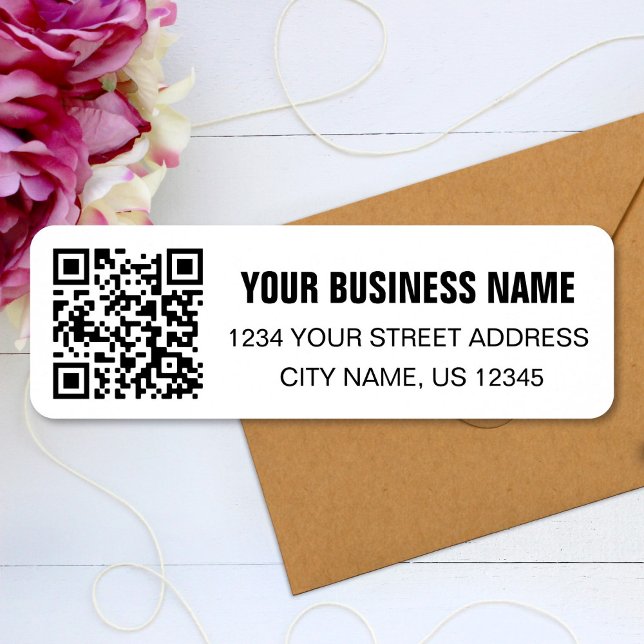 Étiquette Code QR personnalisé Nom de l'entreprise Adresse d (Créateur téléchargé)