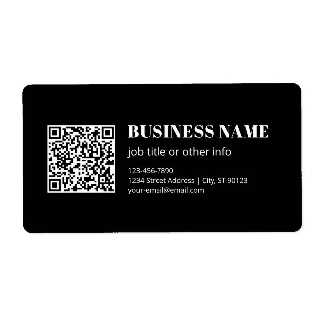 Étiquette Code QR personnalisé & Texte rétro-moderne modifia (Devant)