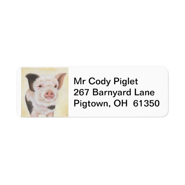 Étiquette Cody l'étiquette d'adresse de retour Piglet (Devant)