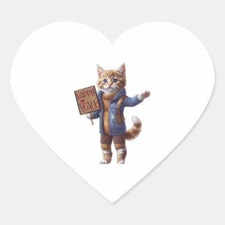 Étiquette cœur automne Happy Fall Y'all Kitten