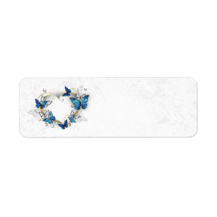 Étiquette Coeur bijoux avec papillons Morpho