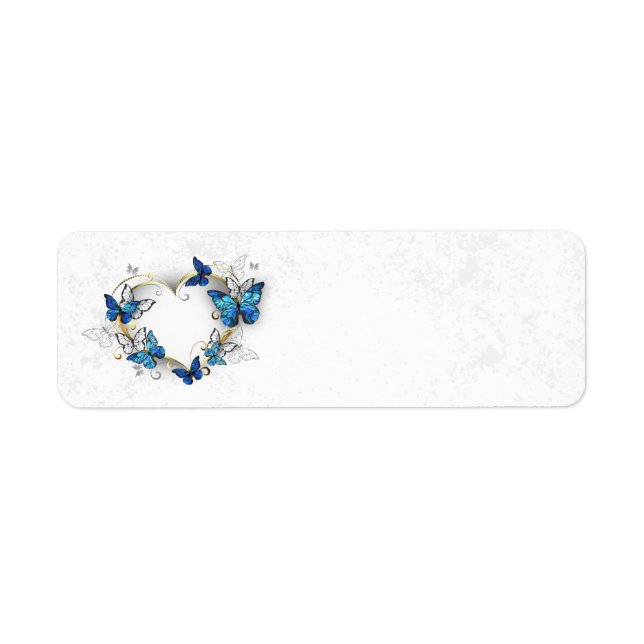 Étiquette Coeur bijoux avec papillons Morpho (Devant)