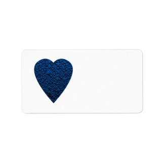 Étiquette Coeur bleu. Conception Cardiaque À Motifs.