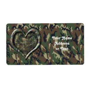 Étiquette Coeur Camouflage