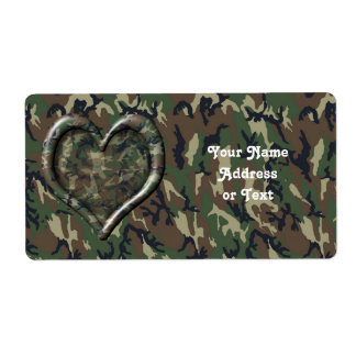 Étiquette Coeur Camouflage