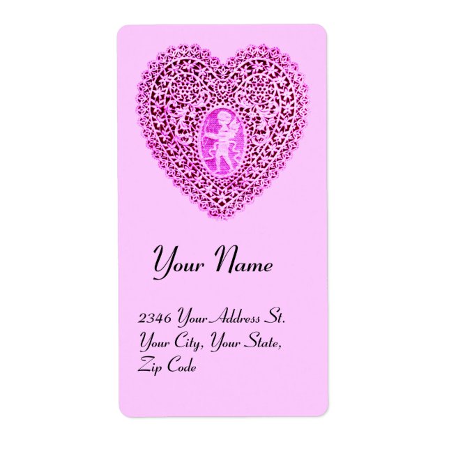 Étiquette COEUR DE LAME CUPID, violet rose (Devant)