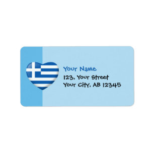 Étiquette Coeur du drapeau grec