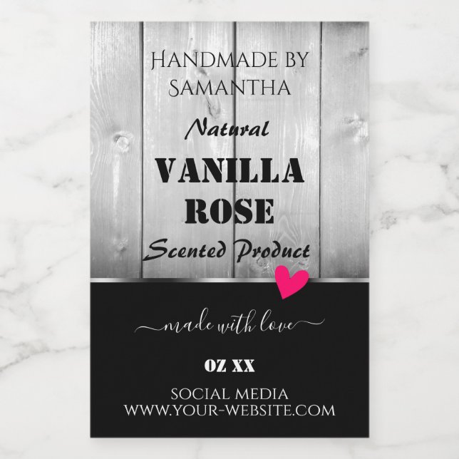 Étiquette Coeur du produit de céréales en bois noi (Étiquettes simples)