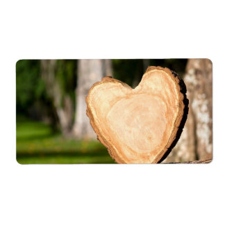 Étiquette coeur en bois