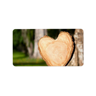Étiquette coeur en bois