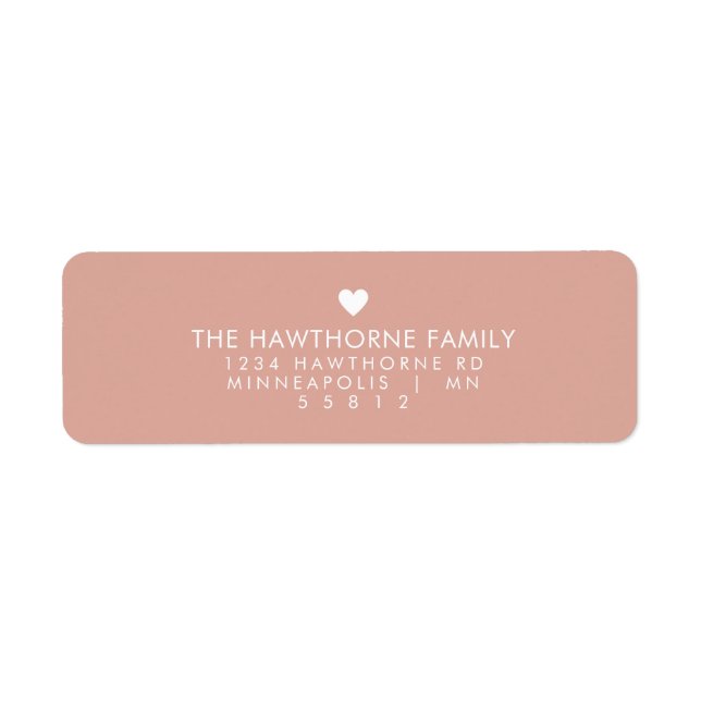 Étiquette Coeur moderne Envoyer l'amour Minimal Blush Pink A (Devant)