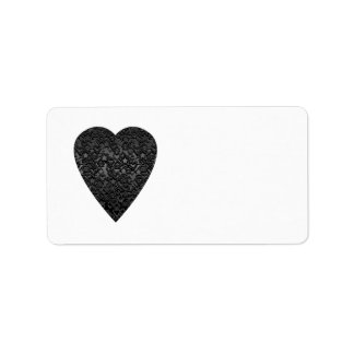 Étiquette Coeur noir. Conception Cardiaque À Motifs.