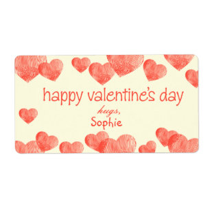 Étiquette Coeurs - cadeau Tgs de Saint-Valentin