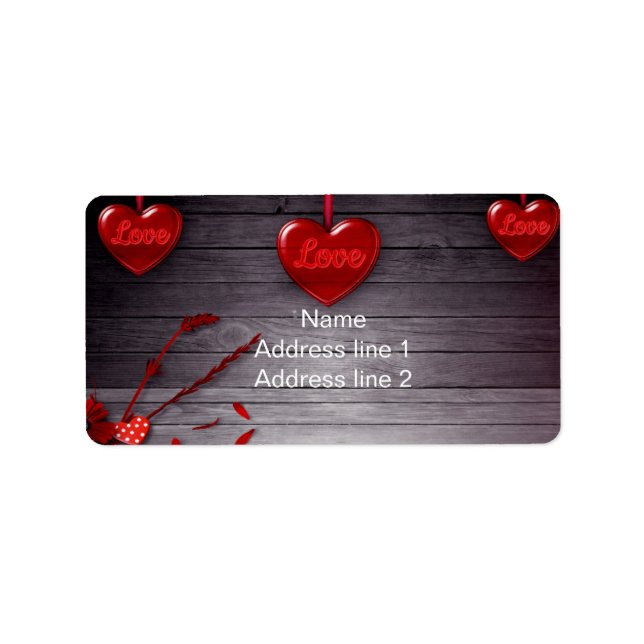 Étiquette Coeurs d'amour (Devant)