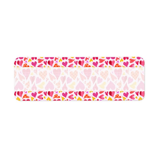 Étiquette Coeurs de gribouillis avec Motif et texture (Devant)